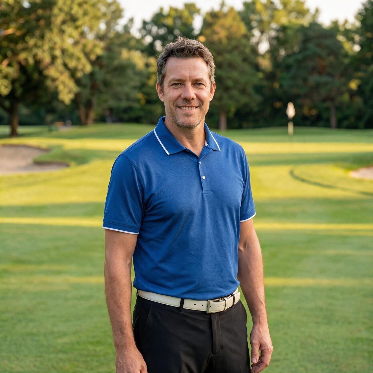 Al, who writes Infinity Junior Golf, on a golf course